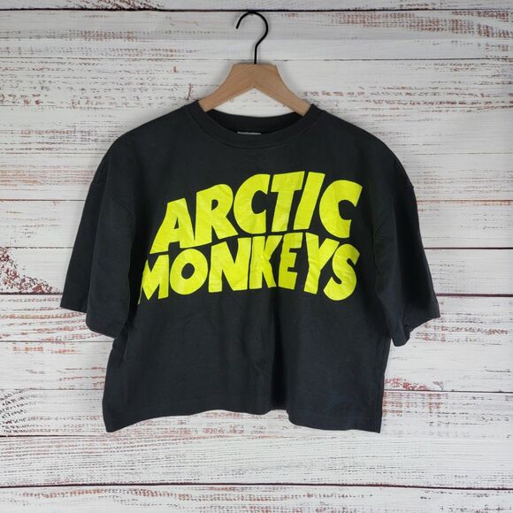 ARCTIC MONKEYS T Shirt Cropped Womens XL Black Logo Short Sleeve - Picture 1 of 8